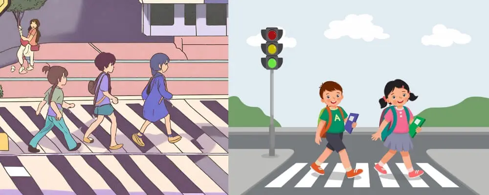 How to be safe crossing the road. 