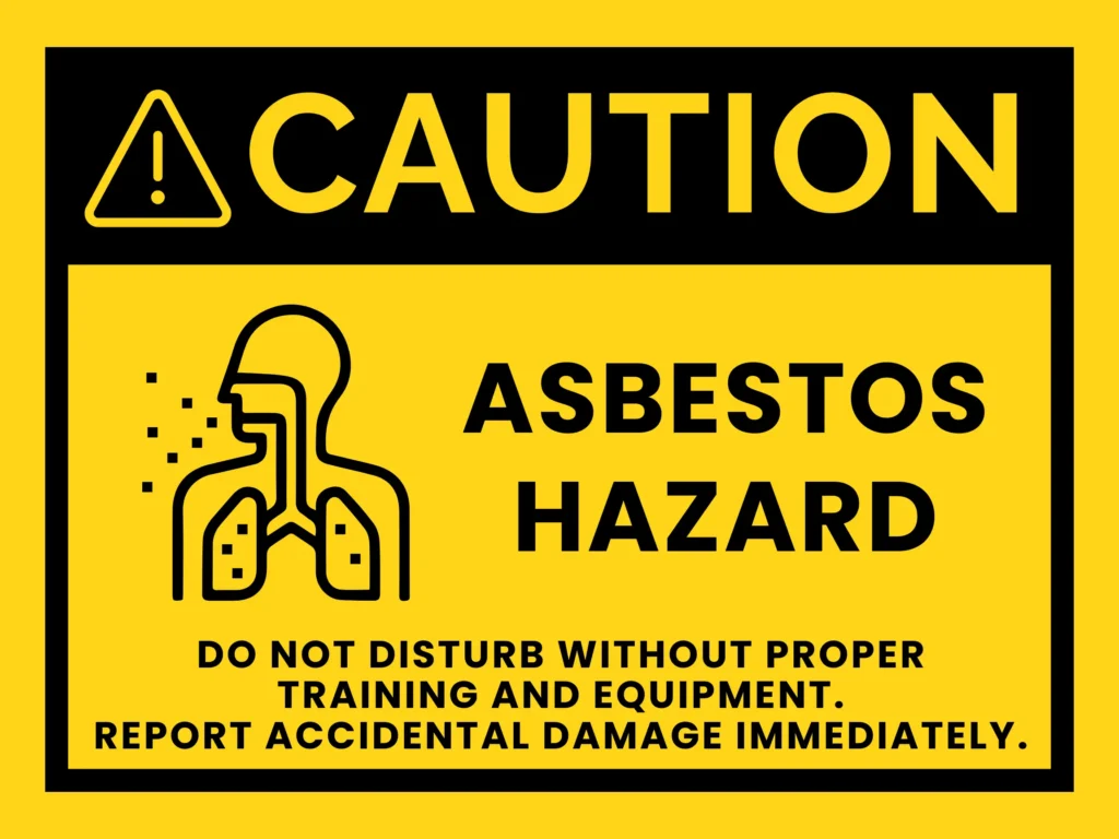 Danger Asbestos Do Not Disturb Report Accidents Signs