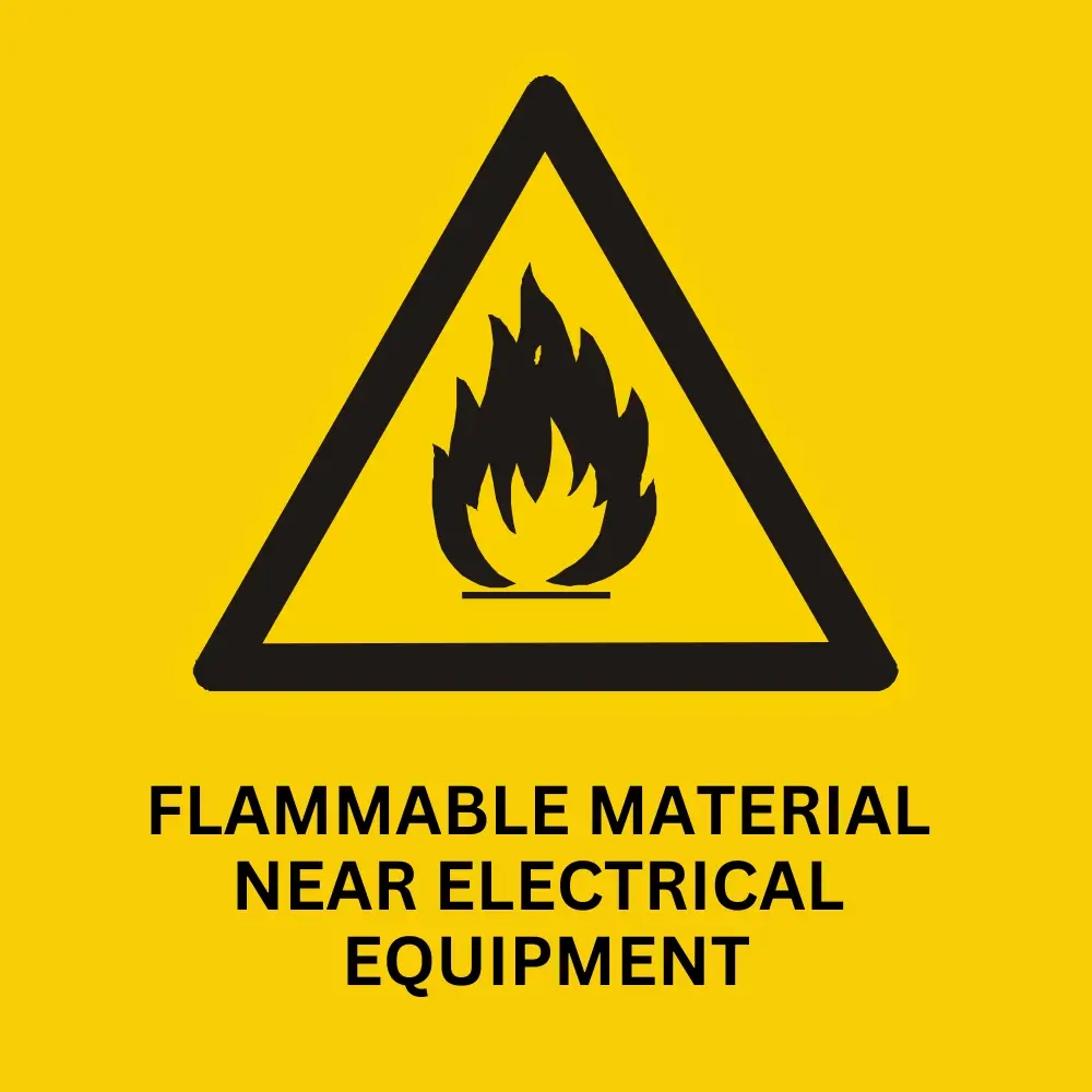 Flammable Material Near Electrical Equipment