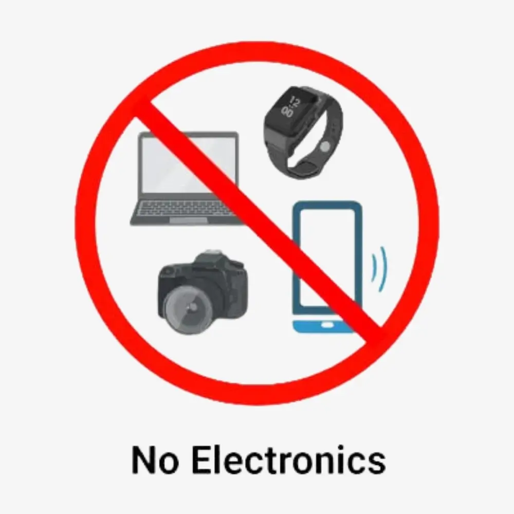 No Electronics Sign