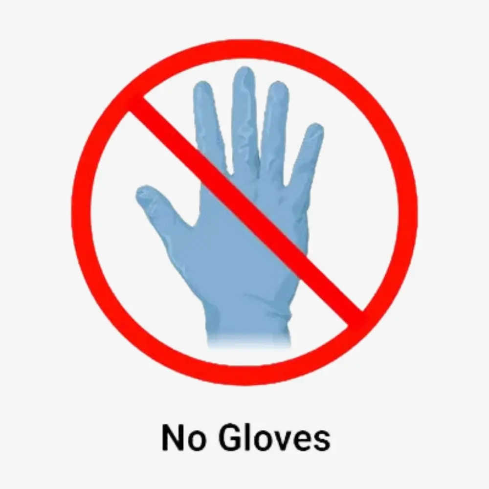 No Gloves Sign