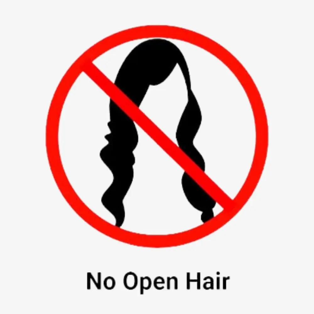 No Open Hair Sign