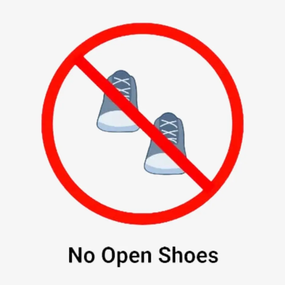 No Open Shoes Sign