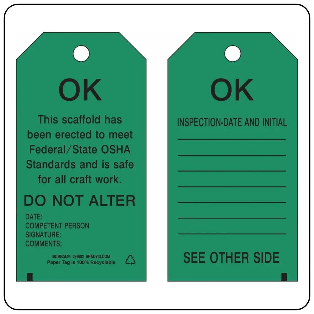 Green Scaffold Tags