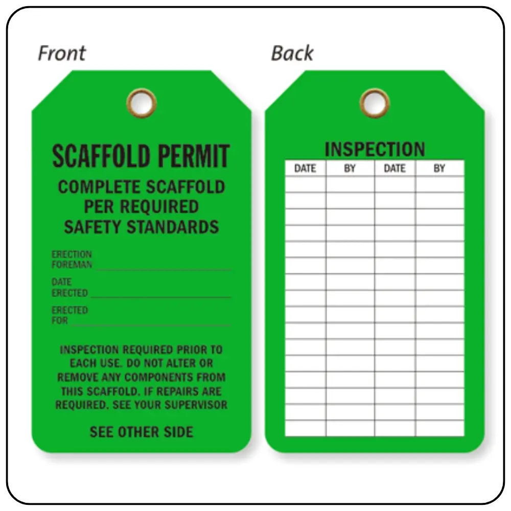 Green Scaffold Tags