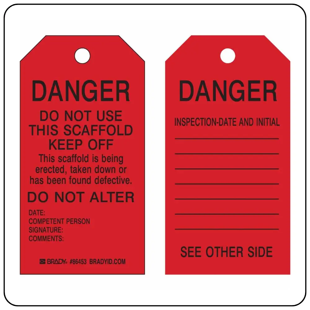 Red Scaffold Tags