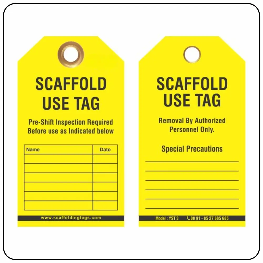 Yellow Scaffold Tags